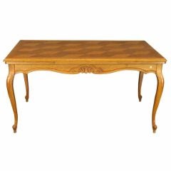 Vintage French Country Louis XV Oak Dining Table