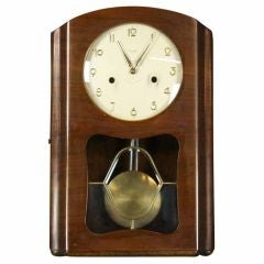 Vintage German Art Deco Regulator Wall Clock Kienzle