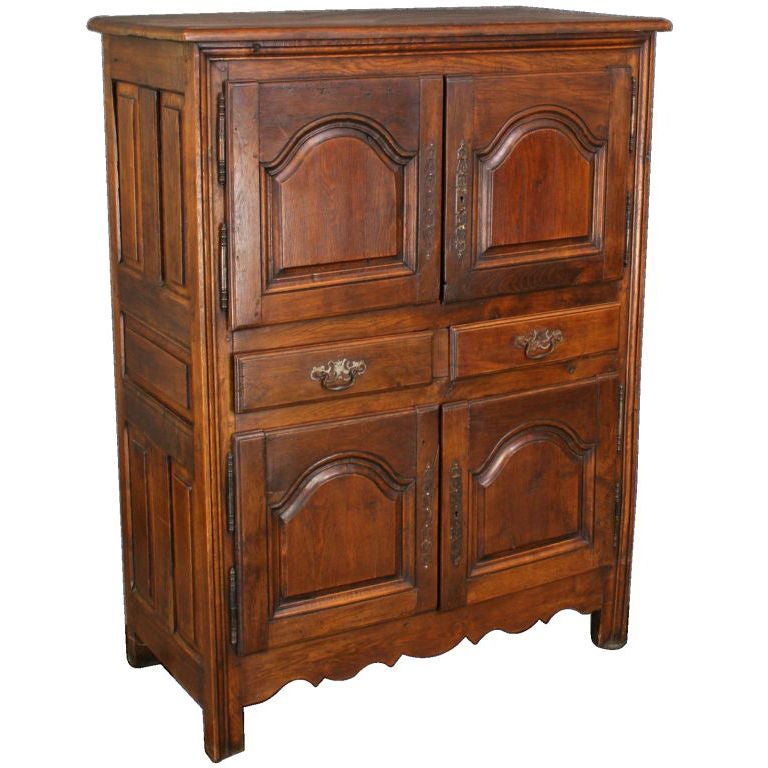 Antique French Country Oak Cabinet Cupboard Armoire For Sale