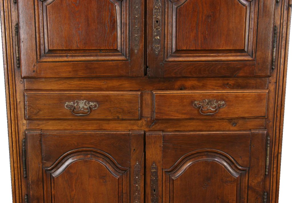 Antique French Country Oak Cabinet Cupboard Armoire For Sale 1