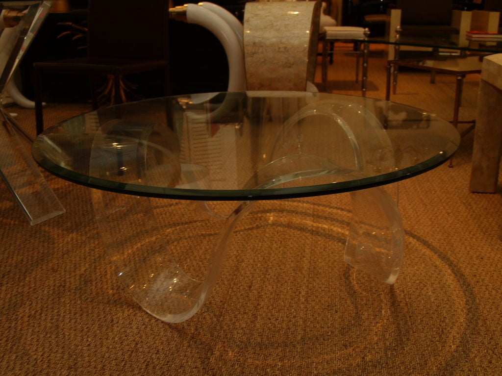 round lucite coffee table