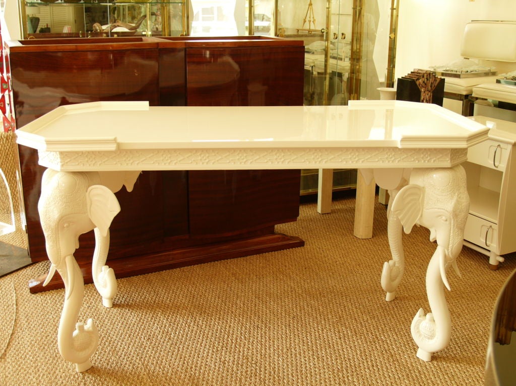 Sculptural Elephant Hollywood Regency Style Desk
