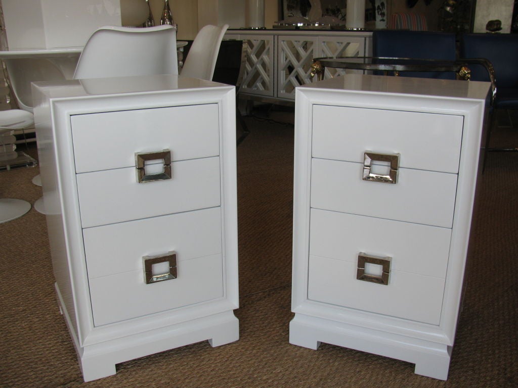 Pair of Hollywood Regency Style Bed Side Tables