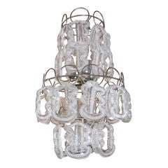 Narrow Cascading Glass Chandelier by Angelo Mangiorotti