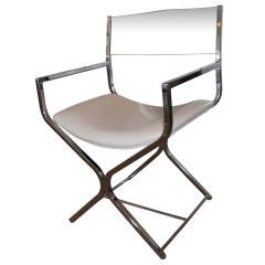 Chrome and Lucite Directors Chair