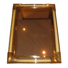 Petite Italian Venitian Mirror with thick Blown Glass