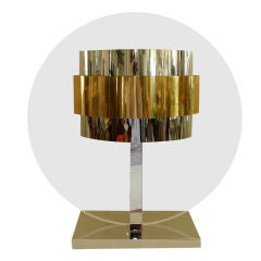Rare Pierre Cardin Lucite Brass Chrome Table Lamp