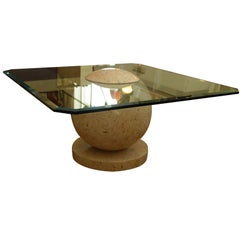 Retro Tessellated Space Age Marble Sphere Coffee Table