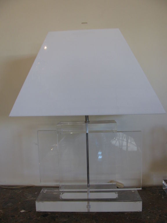 "Chunky" 70's Modern Lucite Lamp