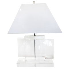 Vintage "Chunky" 70's Modern Lucite Lamp