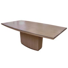 Exceptional Travertine Table with Brass Detail