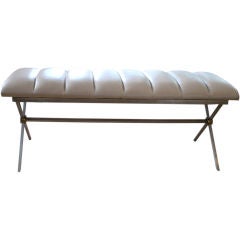 Vintage Jansen Style Bench Done in Outstanding Fabric
