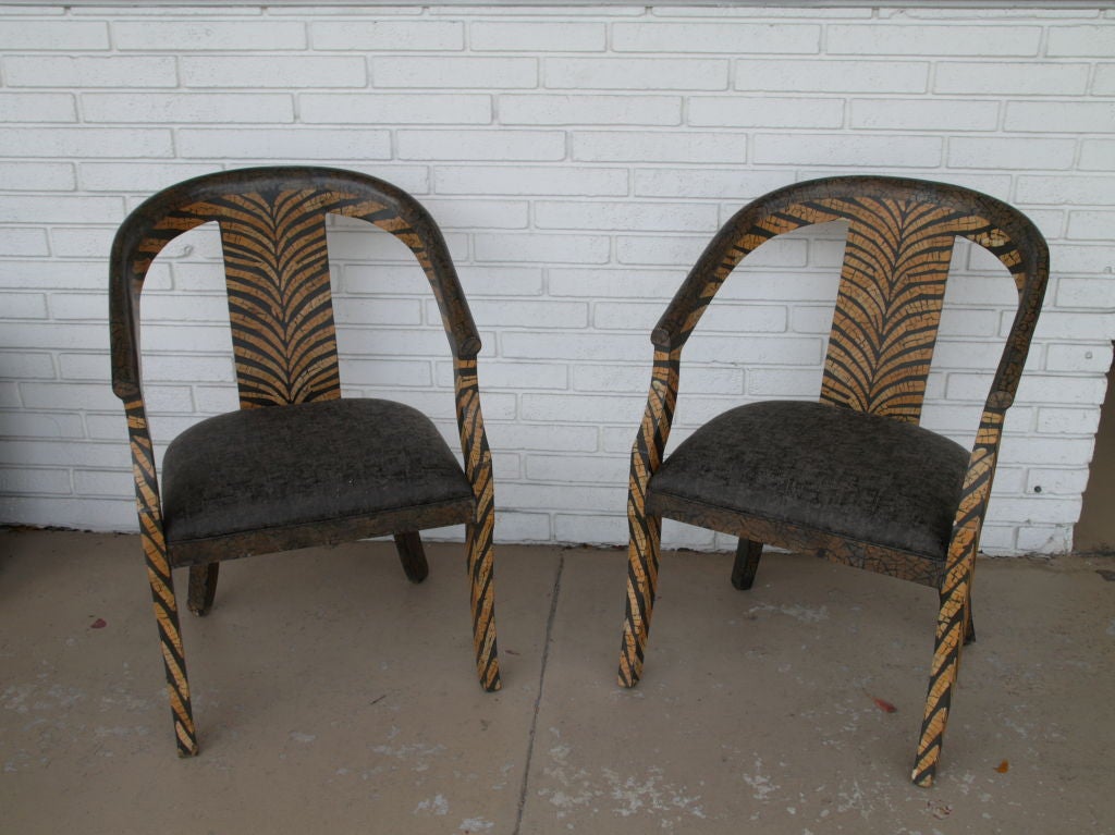 Pair of 80's Coconut Armchairs