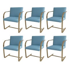 Set of Six Of Mies Van Der Rohe For Knoll Bronze Brno Chairs