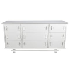 Mid-Century Modern White Kent Coffey Nine-Drawer Dresser