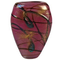 20th Century Pink French Art Glass Michèle Luzoro Vase Mid-Century Modern