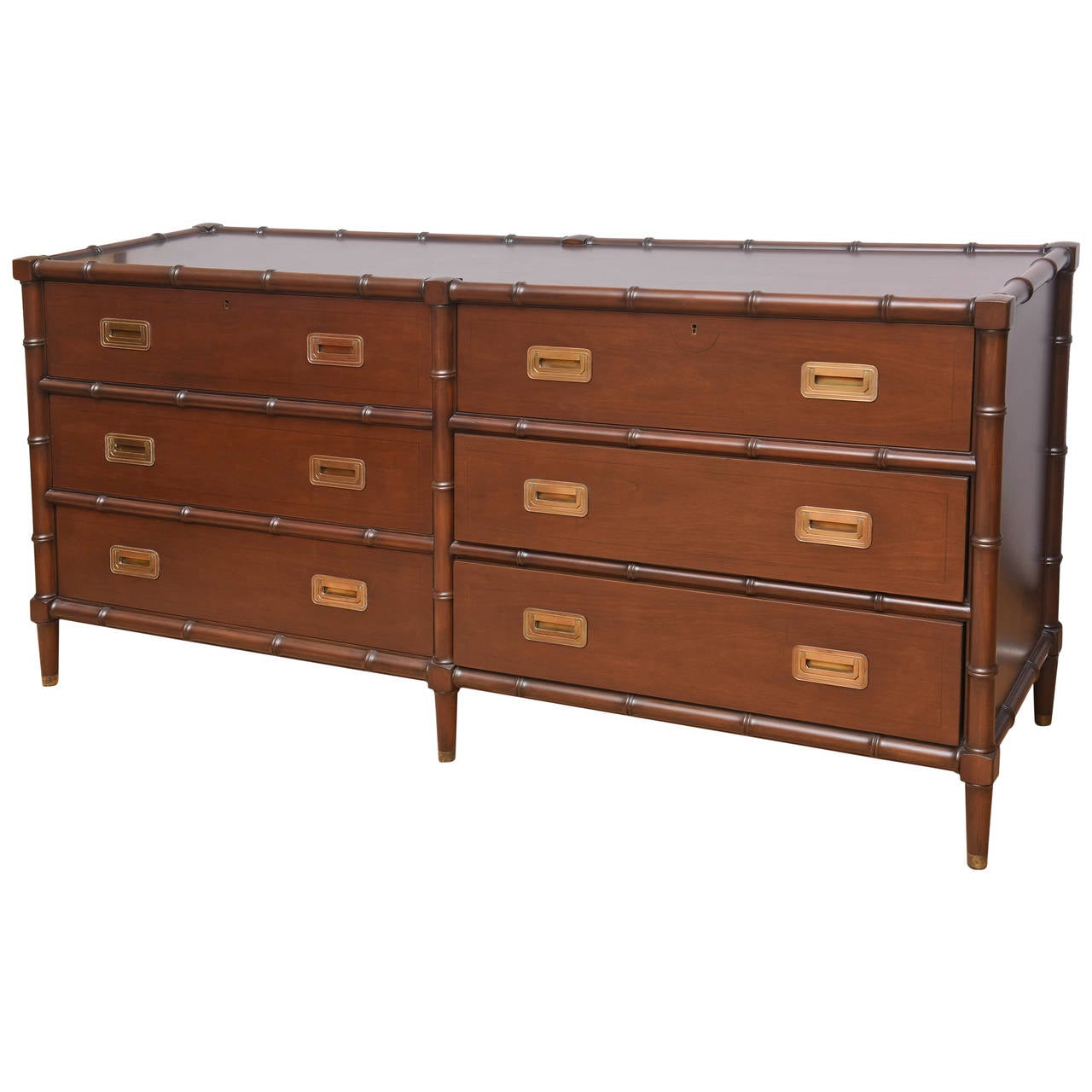 Faux Bamboo Dresser by Baker at 1stdibs