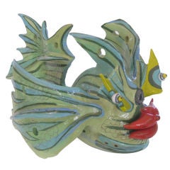 Large ceramic fish sculpture by Paolo Anselmo