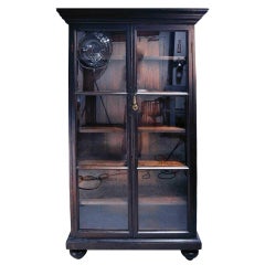 Antique British Colonial Small Bookcase with Bun Feet