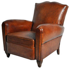 Art Deco Leder Clubsessel