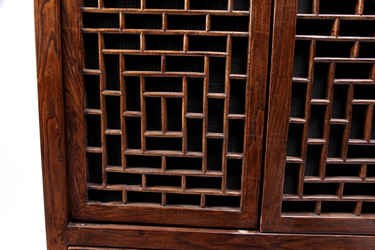 19th Century Pair of Cabinets with Lattice Panel Doors