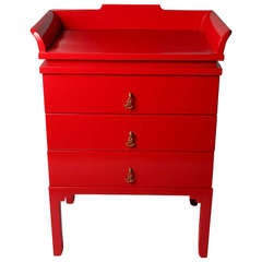 Red Chest with Three Drawers by Kozma