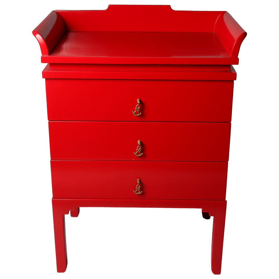 Red Chest with Three Drawers by Kozma