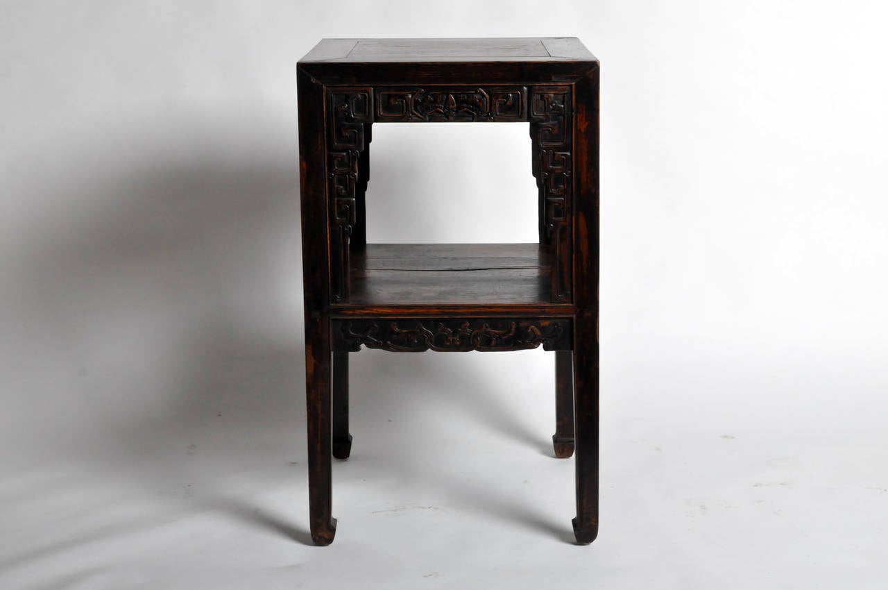 Chinese 19th Century Tea Stand with Carving
