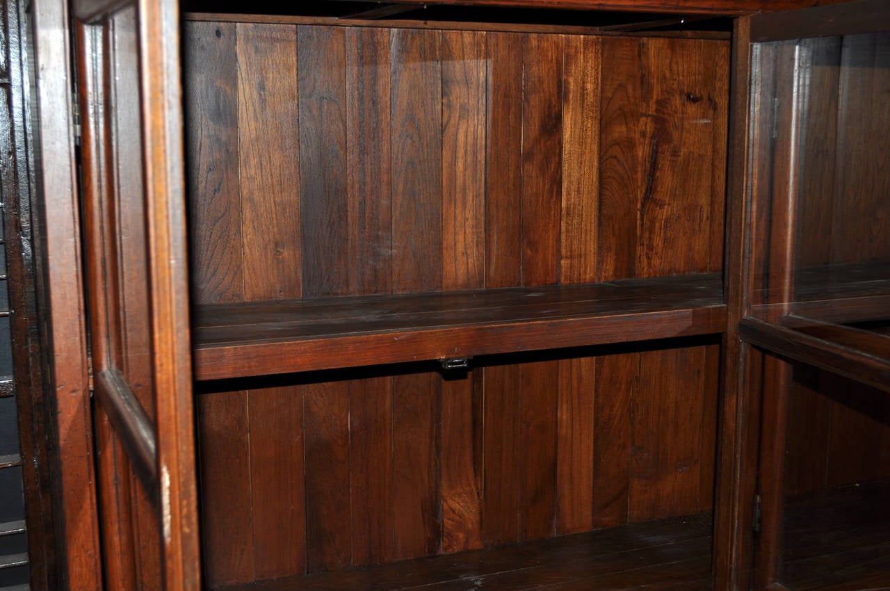 Teak British Colonial Bookcase with Six Shelves