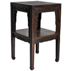 19th Century Tea Stand with Carving