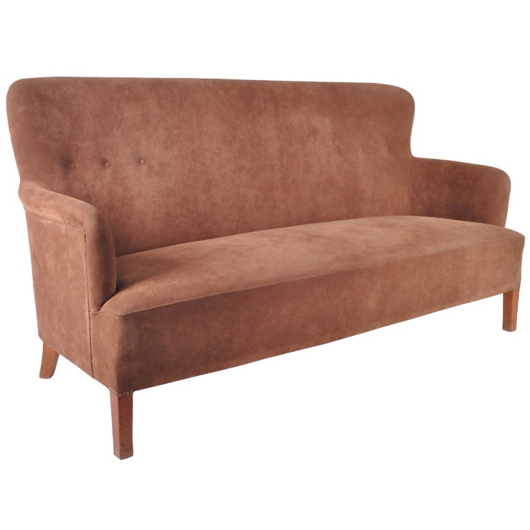 Tight Back Sofa with Pin Tucking at 1stdibs