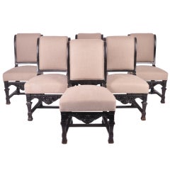 Set of 6 Chairs Blackened Walnut
