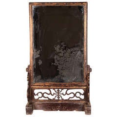 19th Century Chinese Mirror with Stand