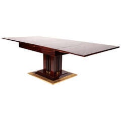 Hungarian Dining Table with New Brass Trim
