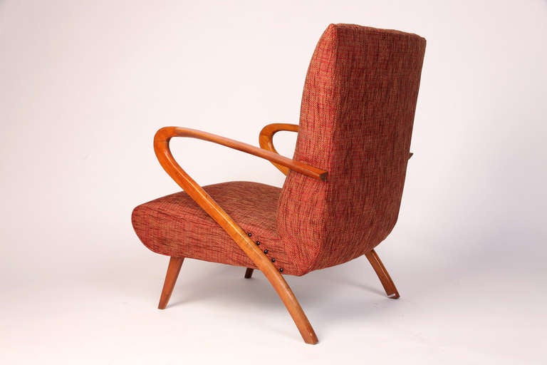 Mid-20th Century Pair of Solid Cherry Wood Chairs