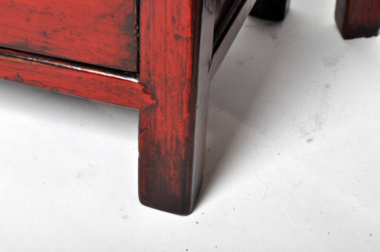 Cypress Low Red Lacquered Side Chests