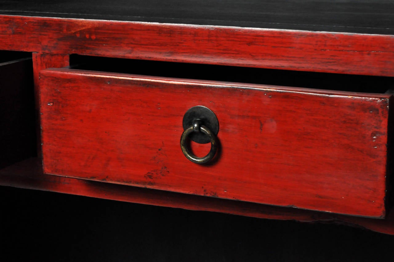 19th Century Red Lacquer Storage Cabinet 3