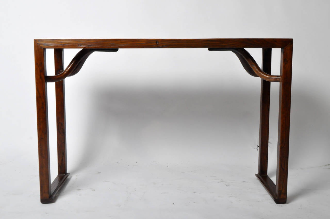 Chinese 19th Century Console Table with Stone Top