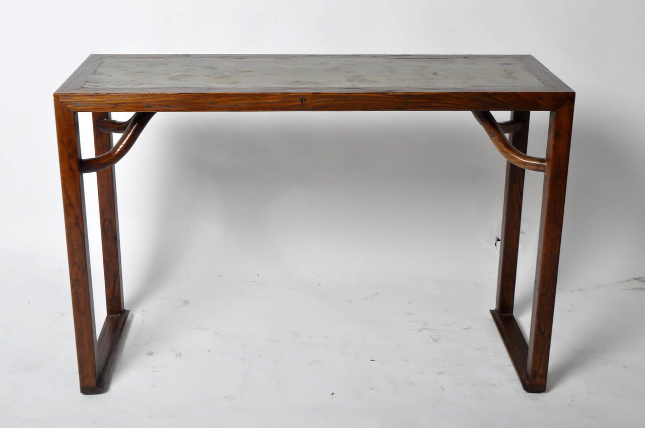 19th Century Console Table with Stone Top In Excellent Condition In Chicago, IL