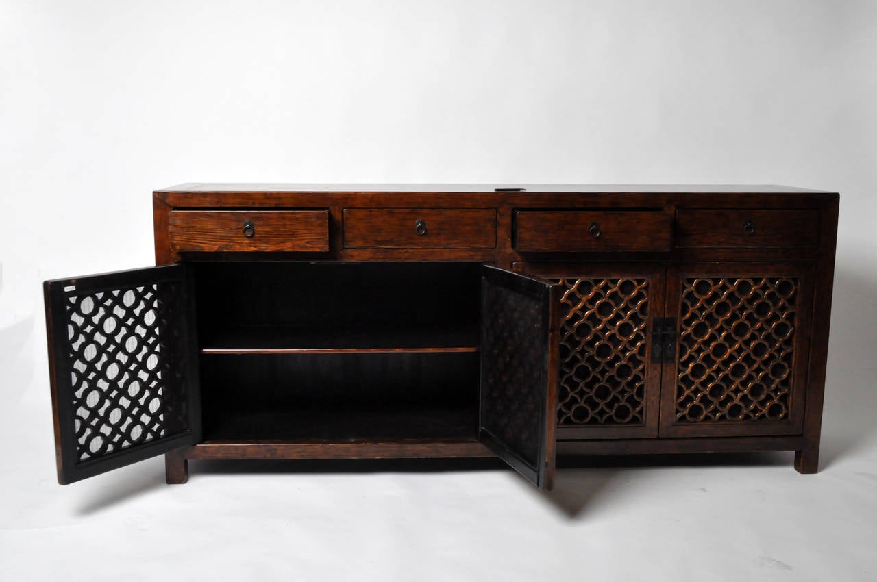 19th Century Sideboard with Lattice Doors In Excellent Condition In Chicago, IL
