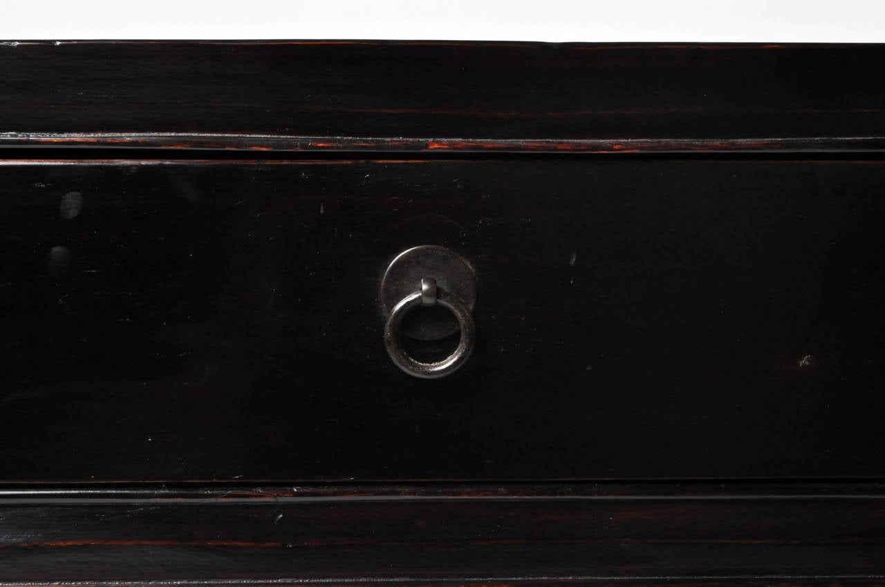 19th Century Black Lacquered Console Table 1