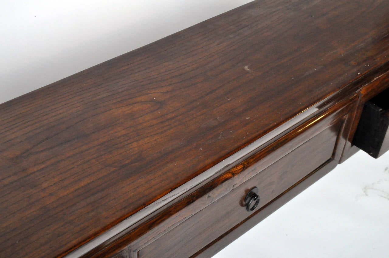 Elm 19th Century Console Table with 4 Drawers