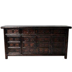 19th Century Round Post Sideboard with Carved Façade