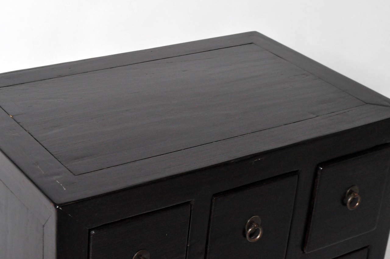 Chinese Black Lacquered Apothecary Chests