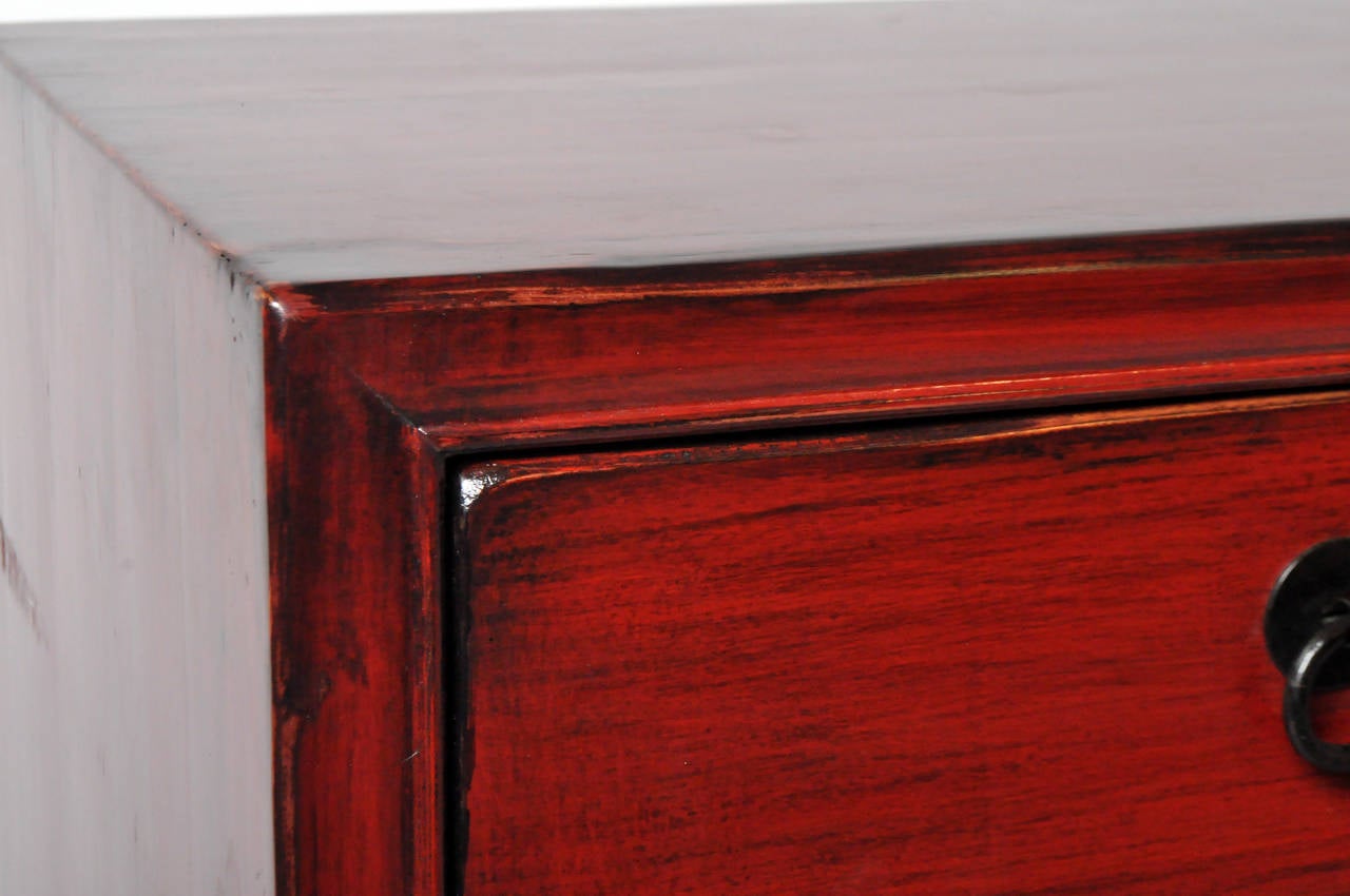 Elm Red Lacquered Console Table