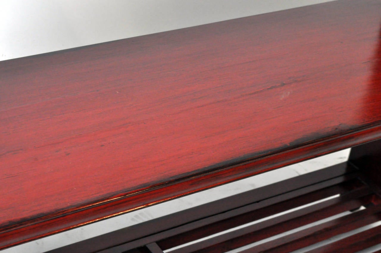 Red Lacquered Console Table 2