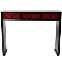 Black and Red Lacquered Console