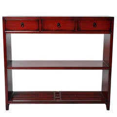 Red Lacquered Console Table