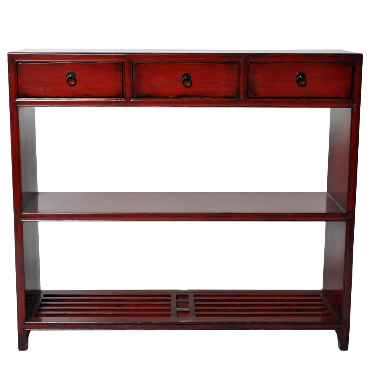 Red Lacquered Console Table