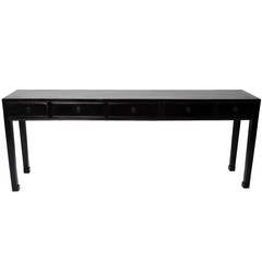 19th Century Black Lacquered Console Table